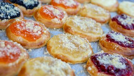 An assortment of kolache pastries