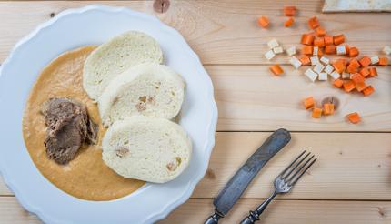 Svíčková - Beef tenderloin and cream sauce and dumplings