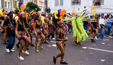 Children during Notting Hill Carnival's family day, London