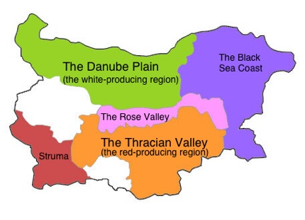 The Bulgarian wine map