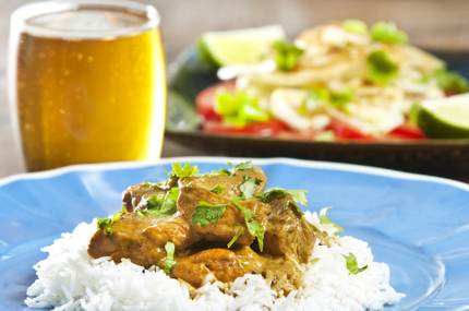 Pilsner pairs wonderfully with a curry dish