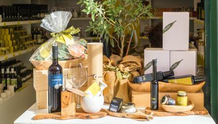 A shop in Dubrovnik selling olives and olive oil