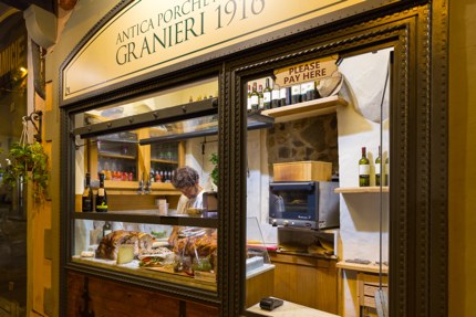 A porchetta shop in Florence