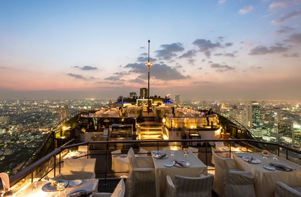 Views from Vertigo, a rooftop restaurant in Bangkok