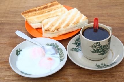 Kaya toast and eggs