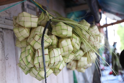 A bunch of ketupat in Jakarta, Indonesia