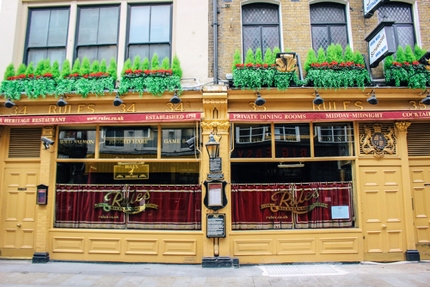 Rules restaurant in Covent Garden