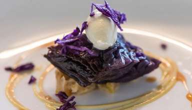 Pot Roast Red Cabbage with Apple and Raw Crème Fraîche