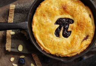 A pie decorated with the Pi sign