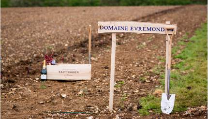Domaine Evremond sign behind spade