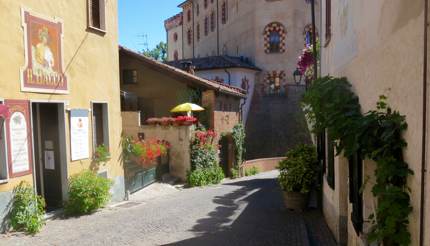 Empty streets in charming Barolo the day before crowds arrive 