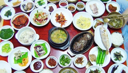 A vast selection of banchan