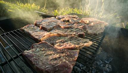 Meat on braai in Cape Town