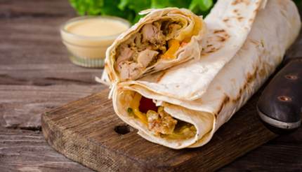 Chicken Shawarma in a wrap