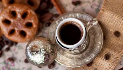 Egyptian coffee in a Turkish style cup