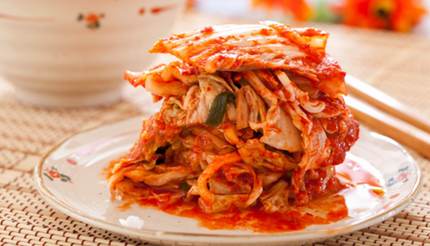 Kimchi salad with rice