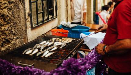 Grilled sardines at Festo de Santo Antonio