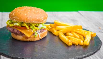 Burger and fries