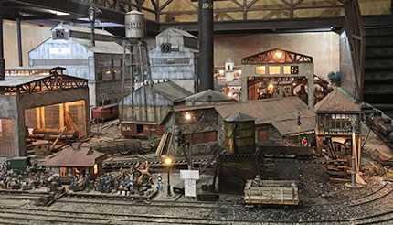 A working model railway inside the Rum Museum